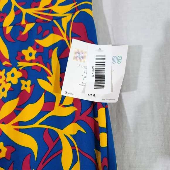 LulaRoe Skirt Womens Size M Blue Floral High Waist Maxi Stretchy Pull On NWT - Picture 3 of 5